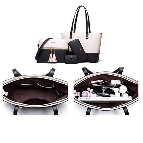 YTL Women Fashion Handbags Wallet Tote Bag Shoulder Bag Top Handle Satchel Purse Set 4pcs - Image 4