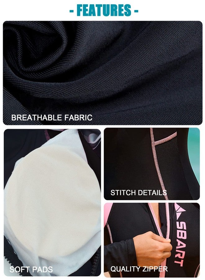 Aivtalk Women's Diving Suit Quick Dry Rashguard Wetsuit Long Sleeve Surfing Diving Snorkeling Scuba Dive Skins Modest Swimsuit UPF 50+ Bathing Suit with Pads - Image 5