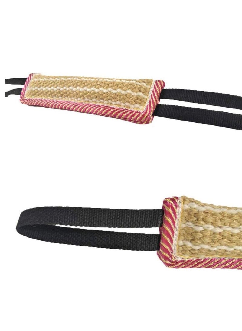 SYOSI - Dog Tug Toy, Dog Bite Jute Pillow Pull Toy with 2 Strong Handles, Perfect for Tug of War, Puppy Training Interactive Play, Durable Bite Training Toys for Medium to Large Dogs Black - Image 1