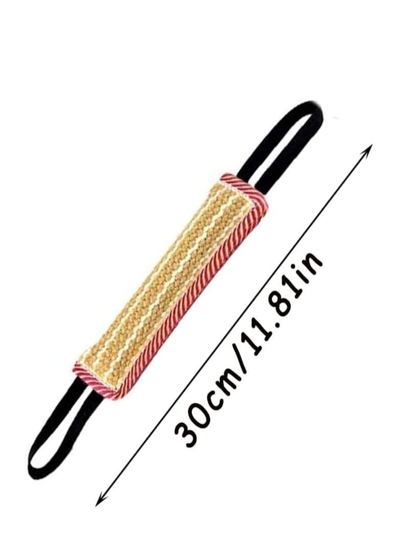 SYOSI - Dog Tug Toy, Dog Bite Jute Pillow Pull Toy with 2 Strong Handles, Perfect for Tug of War, Puppy Training Interactive Play, Durable Bite Training Toys for Medium to Large Dogs Black - Image 1