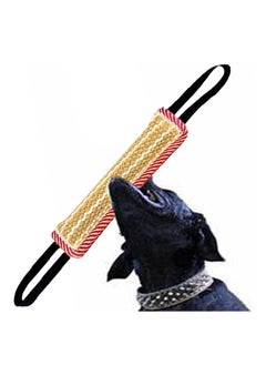 Dog Tug Toy, Dog Bite Jute Pillow Pull Toy with 2 Strong Handles, Perfect for Tug of War, Puppy Training Interactive Play, Durable Bite Training Toys for Medium to Large Dogs Black