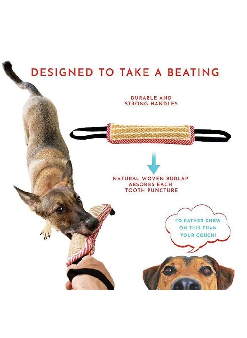 SYOSI - Dog Tug Toy, Dog Bite Jute Pillow Pull Toy with 2 Strong Handles, Perfect for Tug of War, Puppy Training Interactive Play, Durable Bite Training Toys for Medium to Large Dogs Black - Image 1
