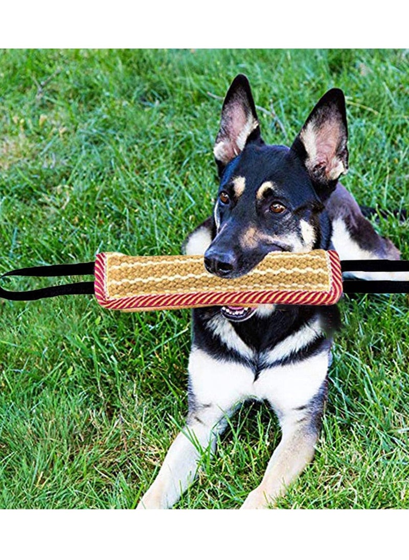 SYOSI - Dog Tug Toy, Dog Bite Jute Pillow Pull Toy with 2 Strong Handles, Perfect for Tug of War, Puppy Training Interactive Play, Durable Bite Training Toys for Medium to Large Dogs Black - Image 1