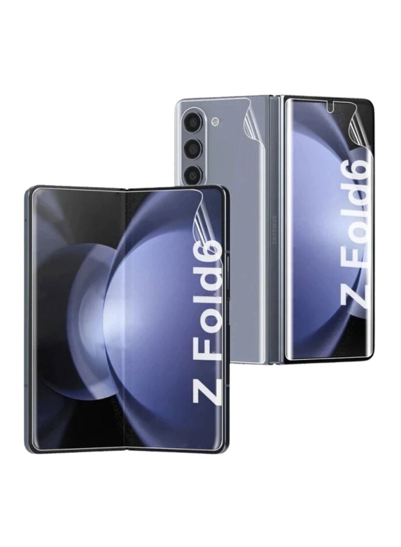 9 إتش متوافق مع واقي شاشة الخصوصية لهاتف Samsung Galaxy Z Fold 6 (الشاشة الداخلية + الشاشة الأمامية) غشاء هيدروجيل ناعم خالٍ من الفقاعات (مضاد للتلصص)، مضاد للخدش، خالٍ من الفقاعات - مضاد للتلصص - Image 1