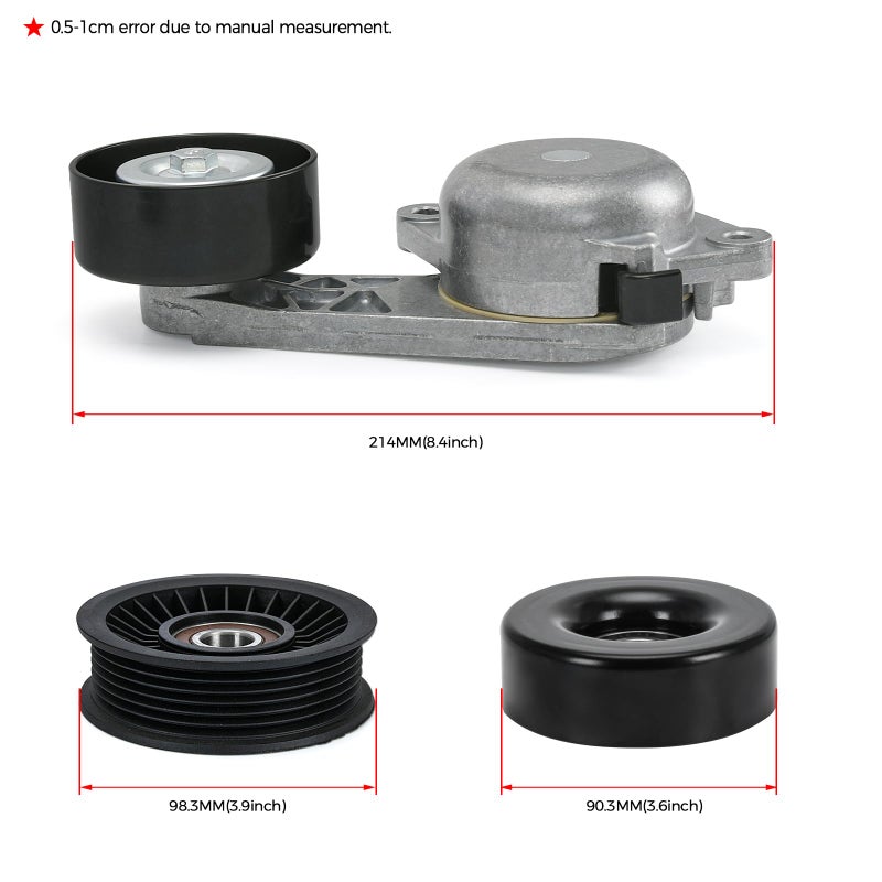 FQRANBO 38274 Serpentine Belt Drive Kit Tensioner & Idler Pulley Fits for Ford Expedition F150 F250 F350 Lincoln Navigator Mercury Mountaineer Replaces 90K-38274A 6PK2605 ACK061025 - Image 2