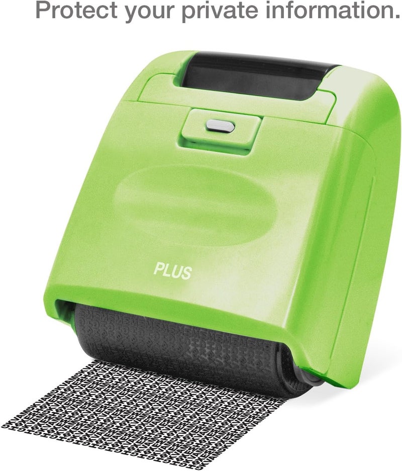 Plus Identity Theft Prevention Wide Roller Security Stamp Kit, Green - Image 2