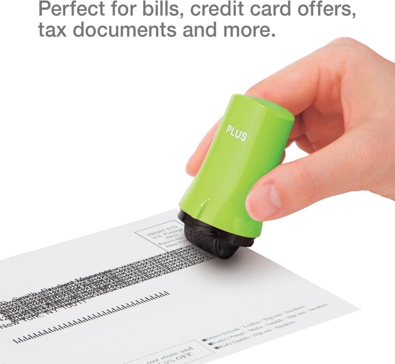 Plus Identity Theft Prevention Wide Roller Security Stamp Kit, Green - Image 4