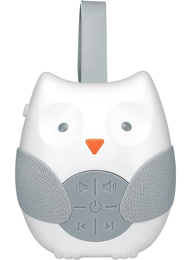 Zaboon Sounds Baby Lullaby Sound Machine Speaker with 12 Sounds- Customizable Timer - Fun and Cute Owl Design - Hanging Loop - Stroller, Carrier, Crib, Car Seat - Portable Travel Battery - Image 1