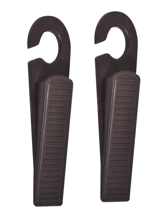 Instakart 2 Pcs Assorted Colour Door Wedge Stoppers with Holder Heavy Duty Slip-Resistant Rubber Door Stopper - Image 1