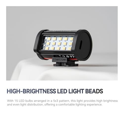 TTARTISAN Magnetic LED Light, Rechargeable Mini LED Camera Light 3000K/4500K/6000K CRI95+ for Photography, Super Mini, Magnetic Mount with 0-180 Degrees Adjustment, Lanyard Hole - Image 4
