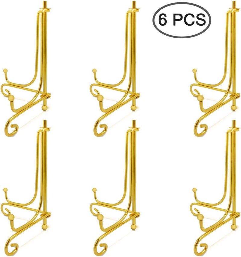 Sonku 6 Pcs Display Stand, 4 Inch Gold Iron Display,Photo Holder Stand,Decorative Plates,Displays Picture Frames,Artworks - Image 2
