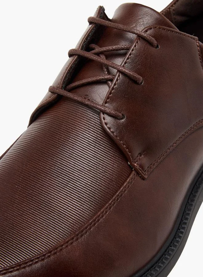 LBL By Shoexpress BROWN Men Ribbed Lace-Up Derby Shoes for Men | Best Price UAE