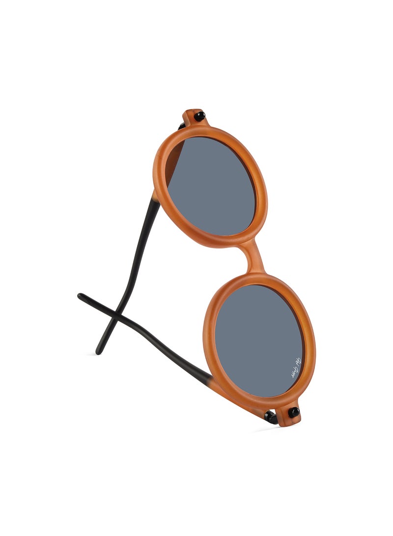 ووجلز نظارات شمسية دائرية برتقالية حمراء من بابي سويرل بحماية % من الأشعة فوق البنفسجية للرجال والنساء - Image 4