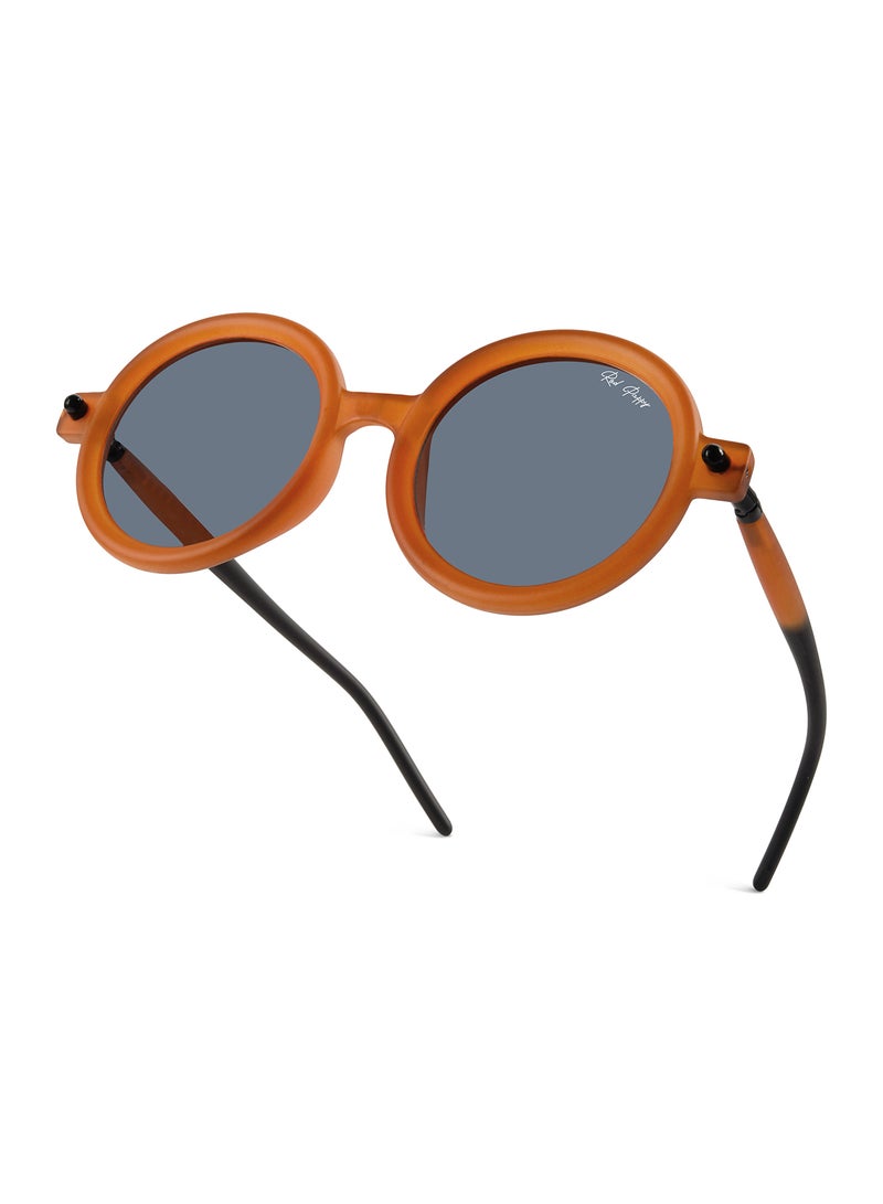 ووجلز نظارات شمسية دائرية برتقالية حمراء من بابي سويرل بحماية % من الأشعة فوق البنفسجية للرجال والنساء - Image 5