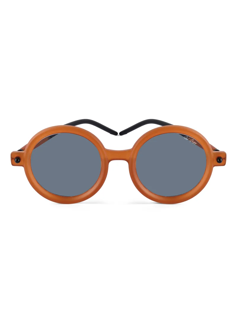 Woggles Red Pappy Swirl Orange Round Sunglasses| 100% UV Protected| Men & Women
