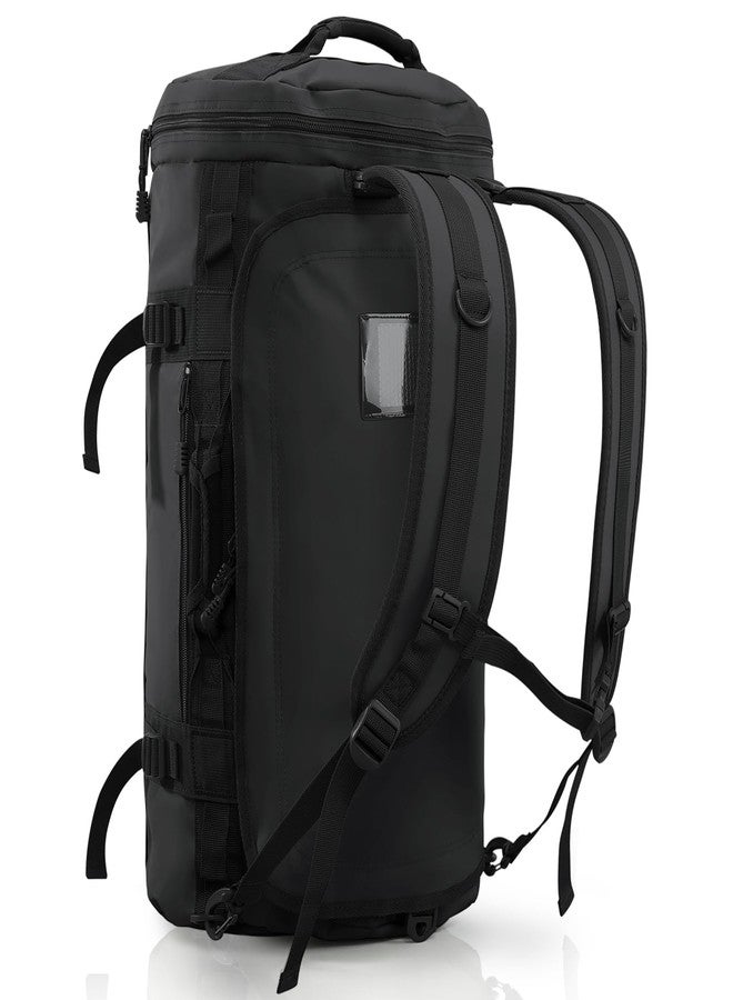 Haimont Duffle Backpack, Travel Duffel Bag with Shoes Compartment, Water-resistant, Men Women, Trip, Sports, Gym, 45L, Black - Image 1