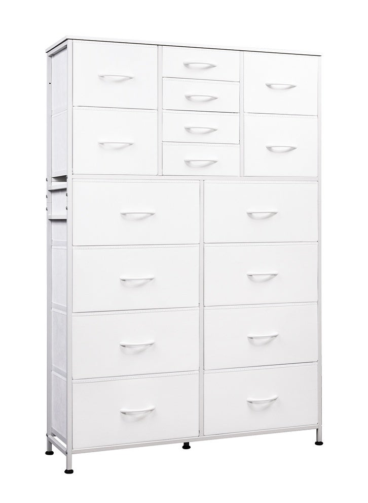 keke 16-drawer large size Fabric model For inside Home Bed Room Storage Cabinet White Color 39.4" inch - Image 1