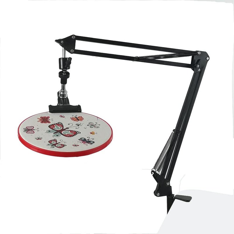 Hand Embroidery Hoop Holder Adjust Embroidery Hoop Stand Metal Embroidery Lap Stand Folding Hand Embroidery Stand Lap Cross Stitch Stand Hands Suitable for Embroidery Hoops
