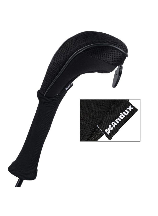Andux 4 Pack Long Neck Golf Hybrid Club Head Covers Interchangeable No. Tag CTMT-01 Black - Image 4