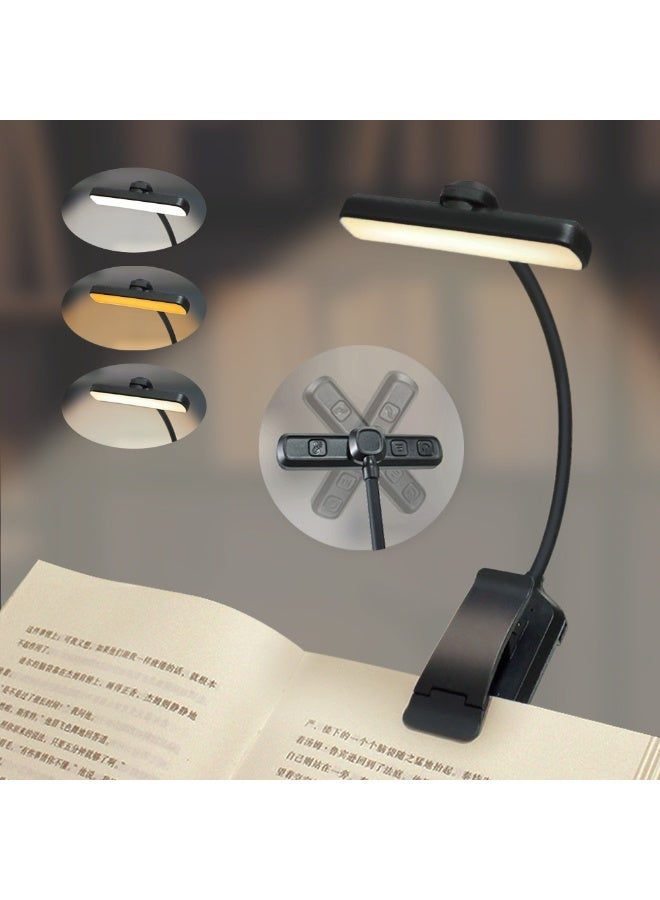 Walpck 24 Led Rechargeable Book Light for Reading in Bed-Eye Caring 3 Color Temperatures,Memory Function,80 Hrs Runtime Lightweight Clip-On Lamp, Perfect for Kids, Book Lovers, and Student Gifts(Black, Rotating) - Image 2