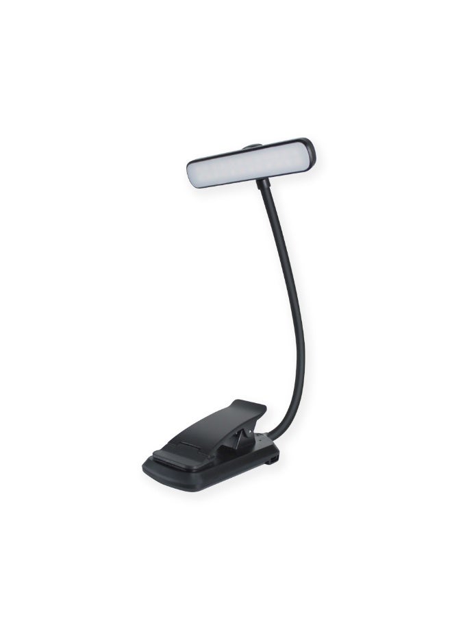 Walpck 24 Led Rechargeable Book Light for Reading in Bed-Eye Caring 3 Color Temperatures,Memory Function,80 Hrs Runtime Lightweight Clip-On Lamp, Perfect for Kids, Book Lovers, and Student Gifts(Black, Rotating) - Image 1