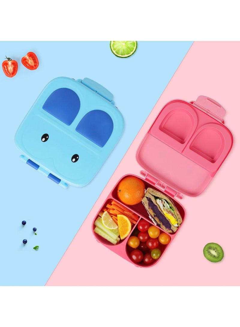 Snack attack Snack Attack TM Lunch Box Bento style Bunny Shape Blue Color for Kids|3/4 Convertible Compartments| BPA FREE|LEAK PROOF| Dishwasher Safe | Back to School Season |Food Graded Materials (Blue)  - Image 4