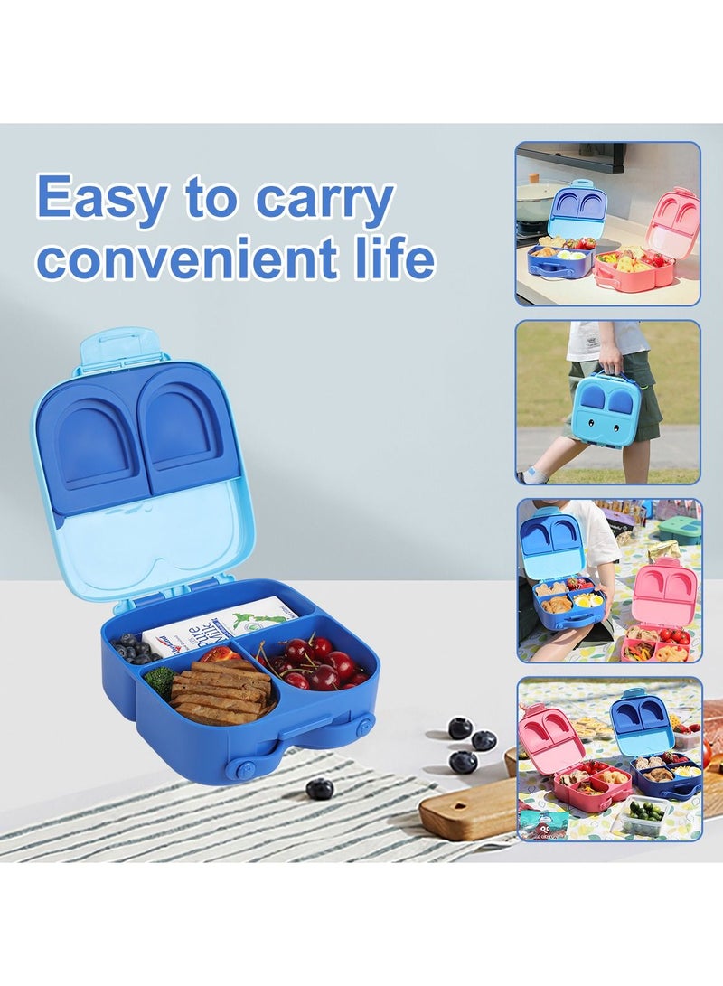 Snack attack Snack Attack TM Lunch Box Bento style Bunny Shape Blue Color for Kids|3/4 Convertible Compartments| BPA FREE|LEAK PROOF| Dishwasher Safe | Back to School Season |Food Graded Materials (Blue)  - Image 5