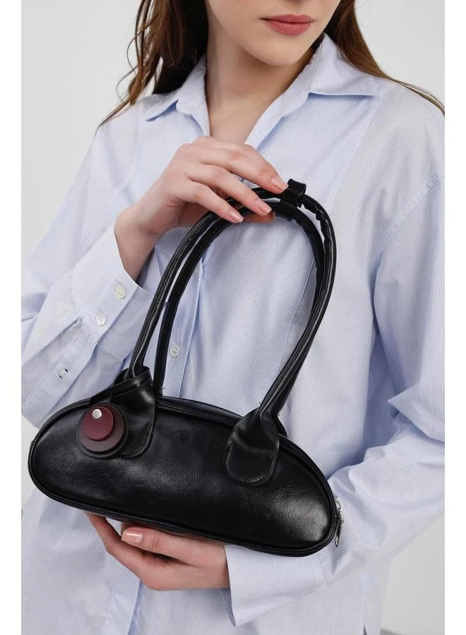 Shule Bags  Lisse Charm Oval Baguette Bag - Black. for Women | Best Price UAE