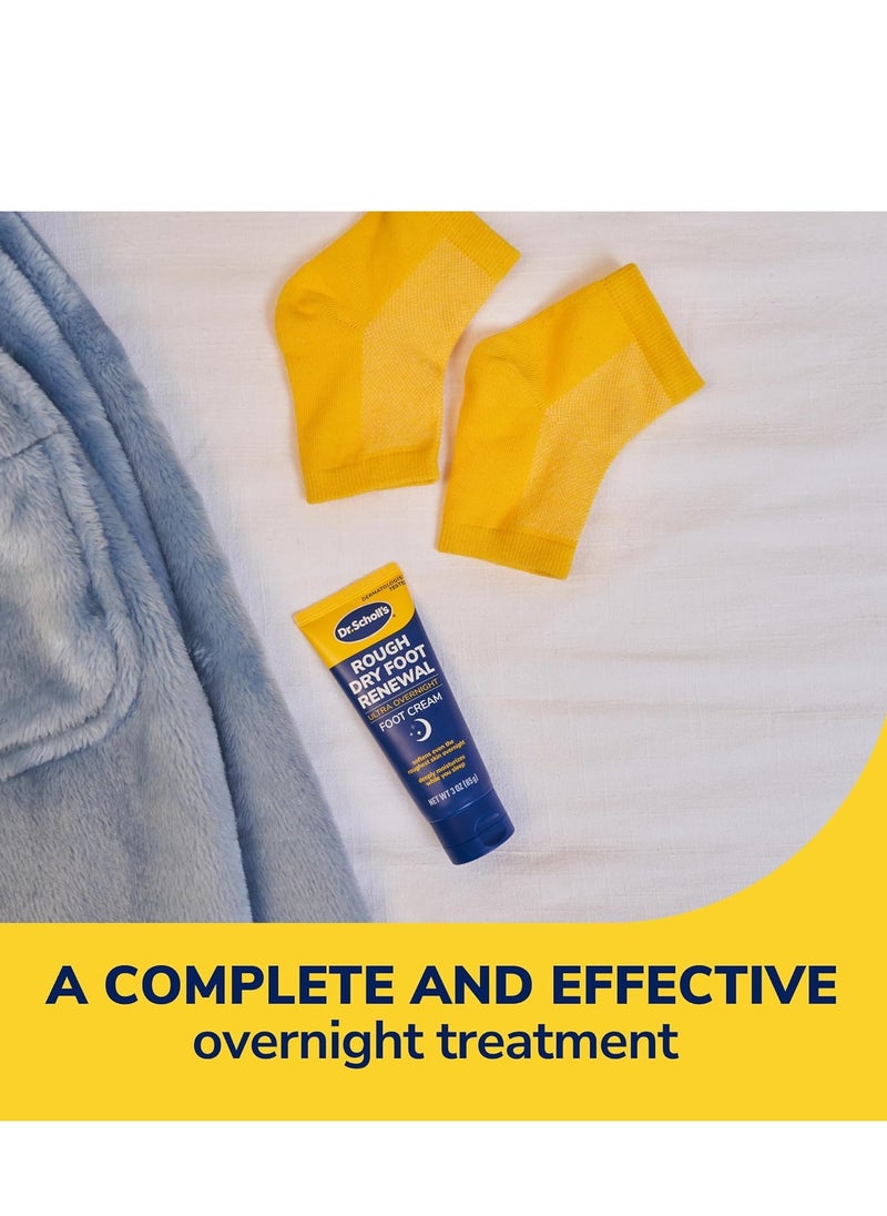 Dr. Scholl's Dr. Scholl's Rough, Dry Foot Renewal Ultra Overnight Treatment with Overnight Foot Cream 3oz with Aloe, Coconut Oil & Urea and Heel Sleeve Socks, Deeply Moisturize & Soften Feet, Dermatologist Tested  - Image 5