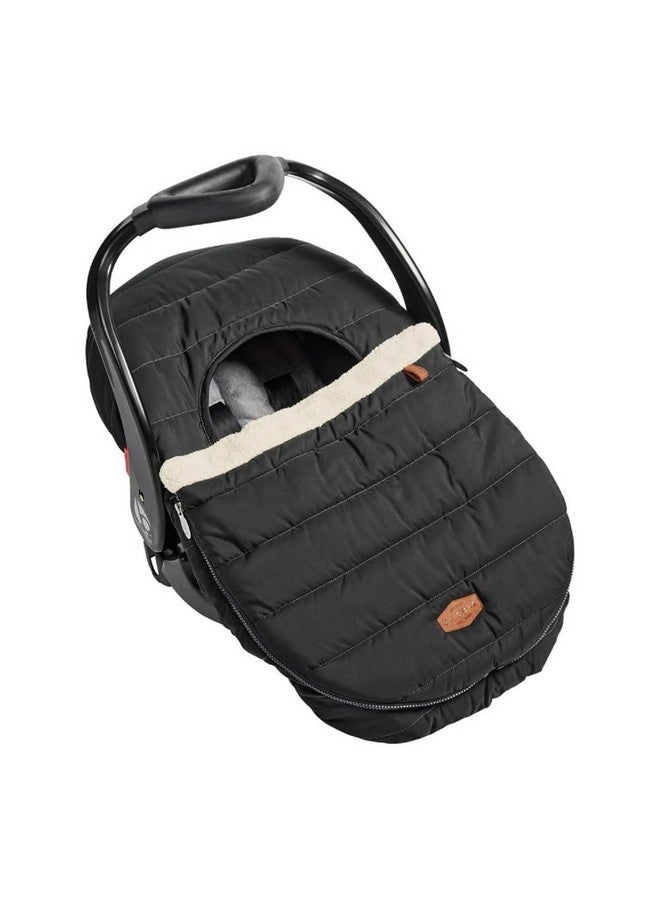 JJ COLE JJ Cole Winter Baby Car Seat Cover - Winter Car Seat Cover for Baby Seat or Stroller - Infant Car Seat Covers with Warm Sherpa Lining - Black - Image 1