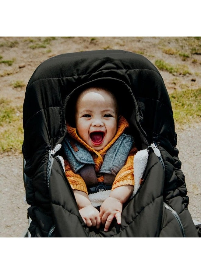 JJ COLE JJ Cole Winter Baby Car Seat Cover - Winter Car Seat Cover for Baby Seat or Stroller - Infant Car Seat Covers with Warm Sherpa Lining - Black - Image 4