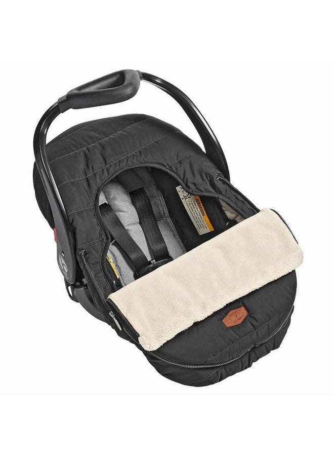 JJ COLE JJ Cole Winter Baby Car Seat Cover - Winter Car Seat Cover for Baby Seat or Stroller - Infant Car Seat Covers with Warm Sherpa Lining - Black - Image 2