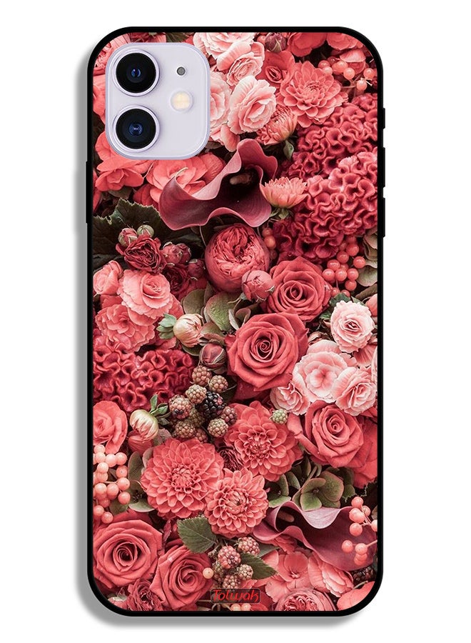 Tolwak Apple iPhone 11 Protective Case Peach Roses - Image 2