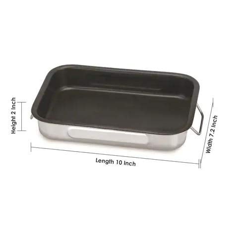Chef Direct Stainless Steel Non Stick Roasting Pan with Folding Handles Black Silver 25cm - Image 4
