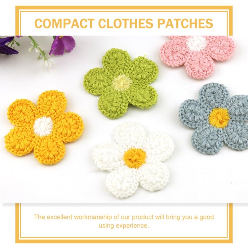 Colorful Embroidered Flower Patches 5cm Set Of 20 For DIY Clothes Hats Bags With Wear Resistant Material - Image 4