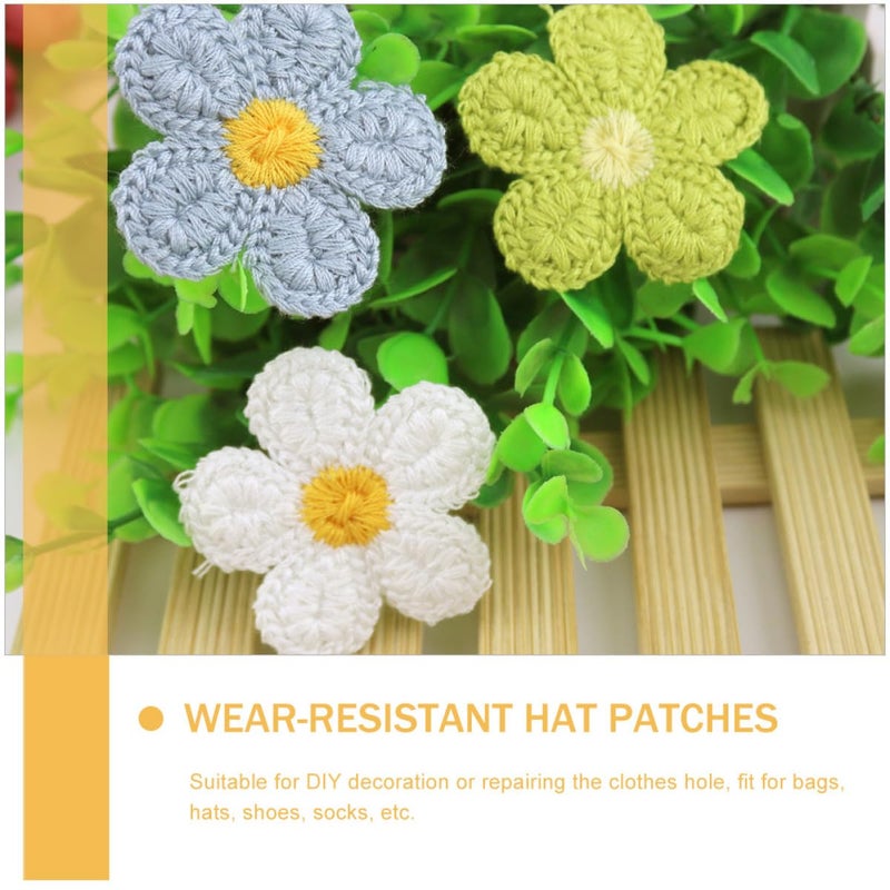 Colorful Embroidered Flower Patches 5cm Set Of 20 For DIY Clothes Hats Bags With Wear Resistant Material - Image 5