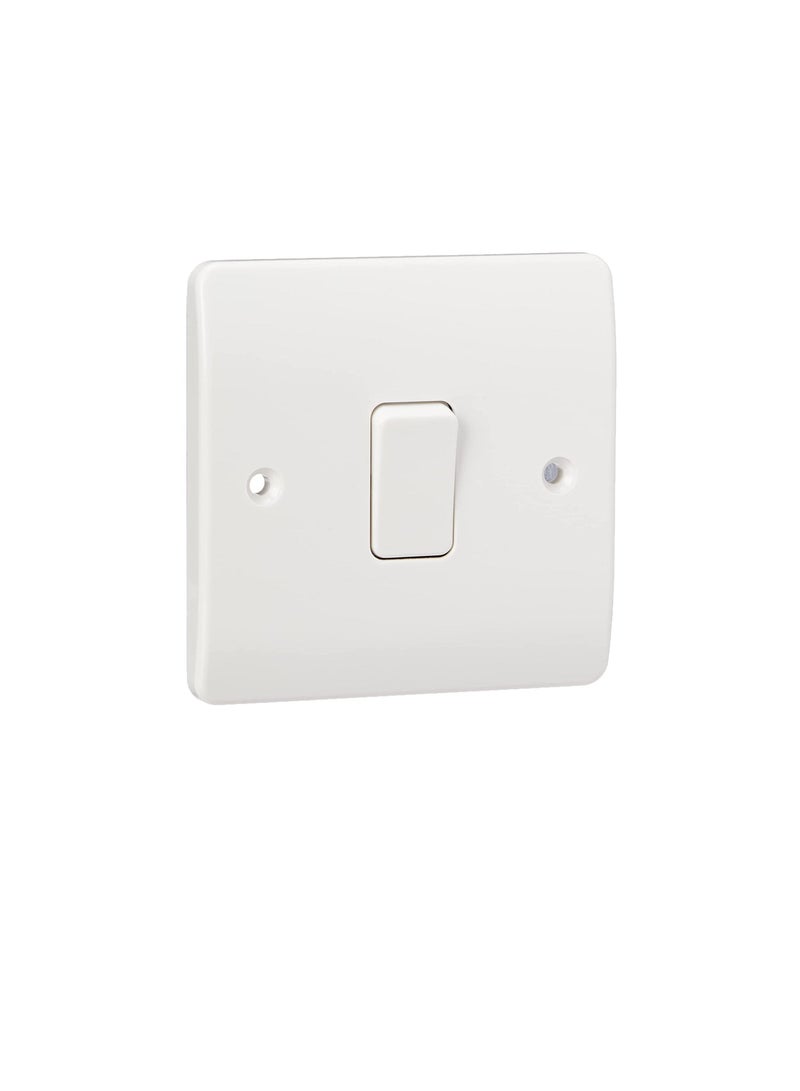 MK Logic Plus K4871 WHI 10A Single Pole 2 Way Plateswitch, 1 Gang - Image 1