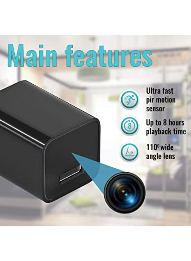 Hidden Spy Camera Wall Charger Adapter Monitor Video Recorder For Home Office Security - Image 3