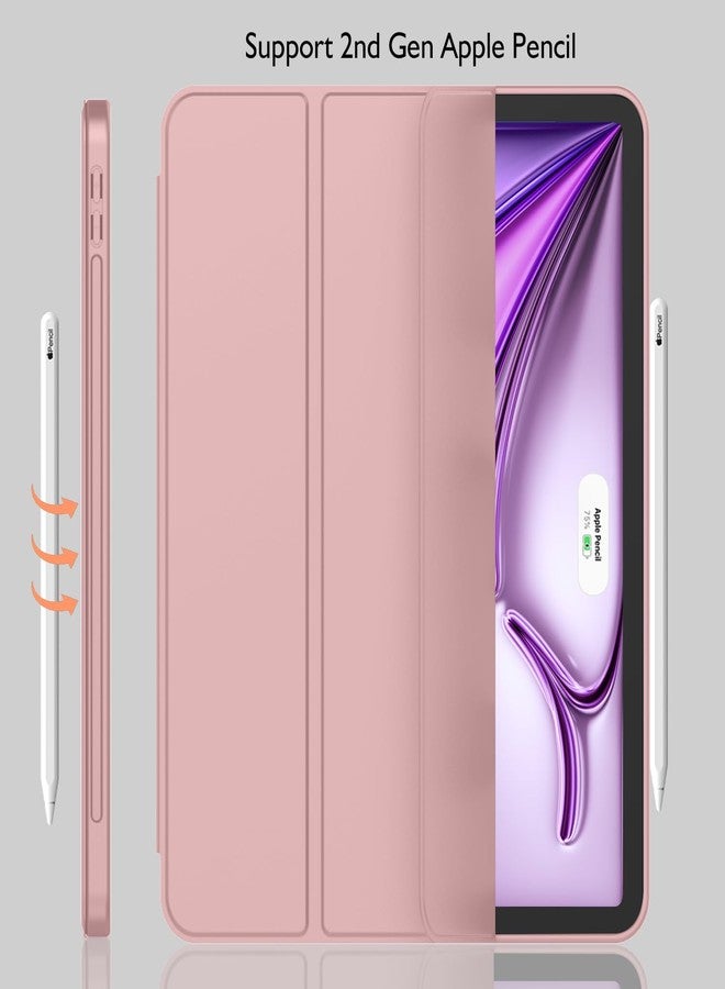 iMieet جراب iMieet لجهاز iPad Air مقاس 11 بوصة M2 2024، جراب لجهاز iPad Air من الجيل الخامس/الرابع 2022/2020 مقاس 10.9 بوصة مع حامل قلم، جراب ذكي ثلاثي الطي مع حامل (لون السلمون الداكن) - Image 2