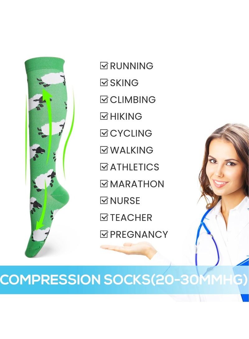 Excefore Compression Socks for Women, 3 Pairs Circulation 20-30mmHg, Best for Running, Nurses, Pregnant, Sports and Athletic, S/M  - Image 3