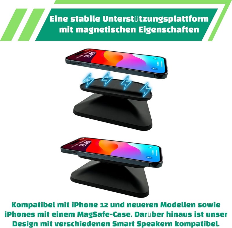SINTRON Adjustable Magnetic Stand Mount for Shᴏw 8 3rd gen, Smart Display Stand Holder with 360 Degree Rotation, Swivel & Tilt Function, Anti-Slip Base - Black Compatible with iPhone 12 & newer models - Image 5