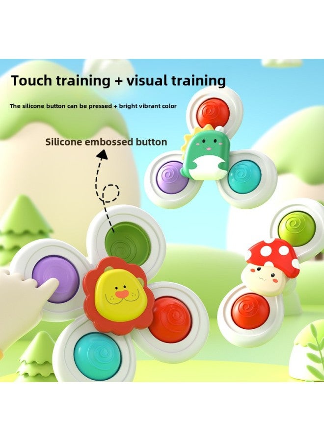 Children's Cartoon Animal Sucker Turn Turn Happy Flower Baby Top Toy Baby Boys And Girls-Color:Forest Turn Music  Opp Bag - Image 1