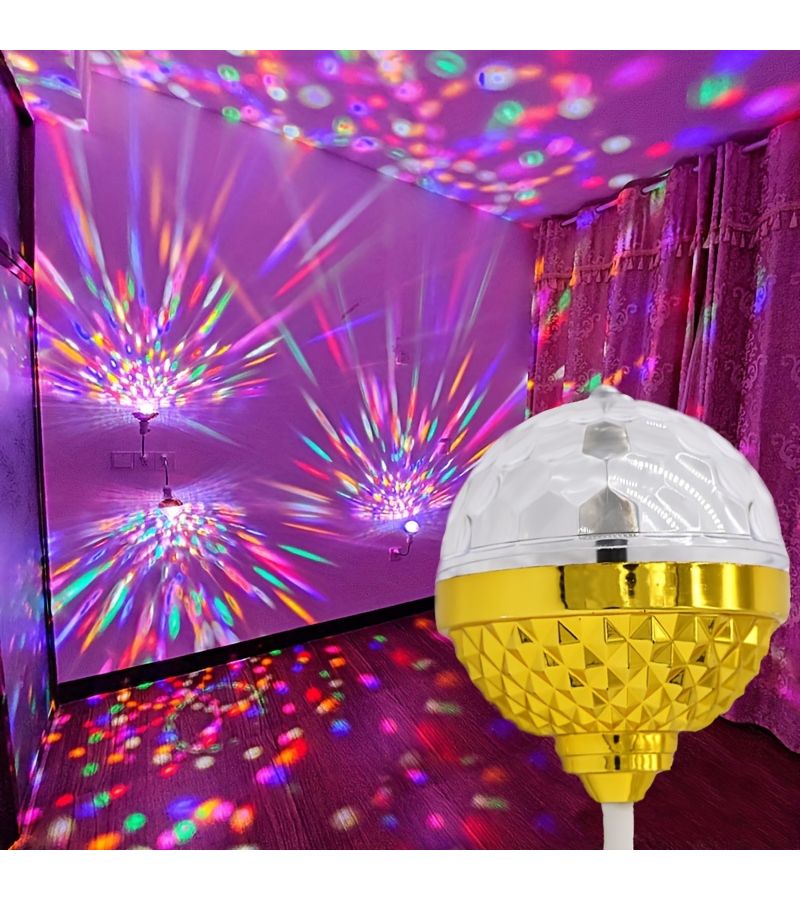 مصباح دوّار يعمل بالطاقة عبر USB - ضوء ديسكو كروي RGB متعدد الألوان - مصباح سحري للمسرح للمنزل والحفلات والنوادي وصالات الكاريوكي - دوران 360 درجة وتأثيرات وميضية - غطاء من البلاستيك PC وهيكل من ABS - Image 4