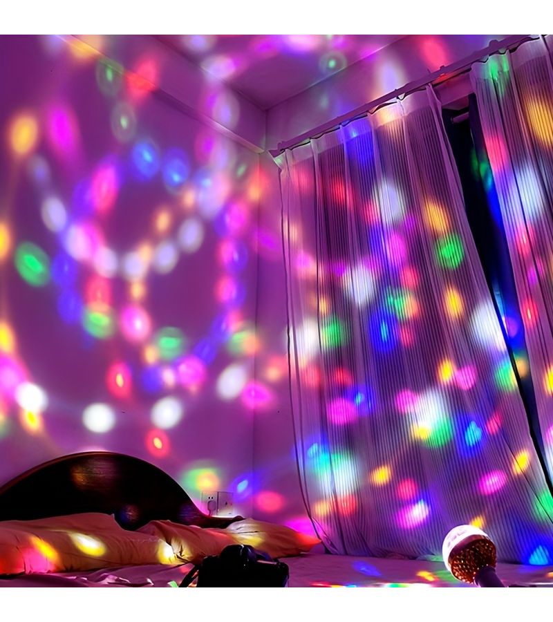 مصباح دوّار يعمل بالطاقة عبر USB - ضوء ديسكو كروي RGB متعدد الألوان - مصباح سحري للمسرح للمنزل والحفلات والنوادي وصالات الكاريوكي - دوران 360 درجة وتأثيرات وميضية - غطاء من البلاستيك PC وهيكل من ABS - Image 5