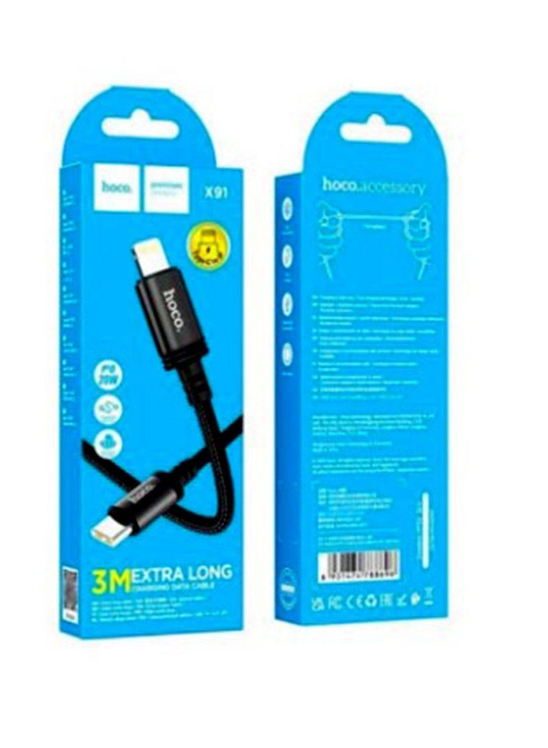 هوكو كابل شحن وبيانات بطول 3 أمتار من النوع C إلى IP بقوة 20 وات - Image 1
