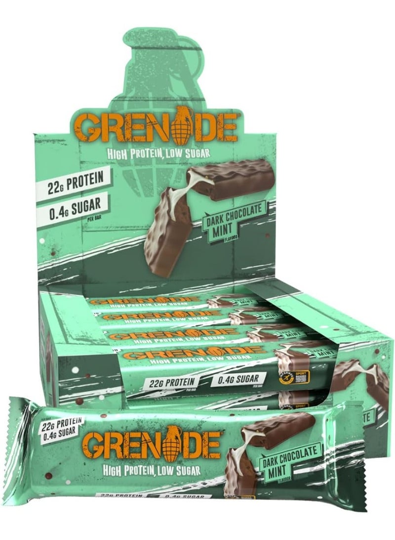 جريناد بروتين بار غرينيد ١٢ × ٦٠ غرام، شوكولاتة داكنة بالنعناع - Image 1