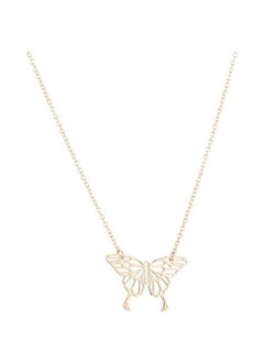 Generic Stainless Steel Solid Color Butterfly Necklace 