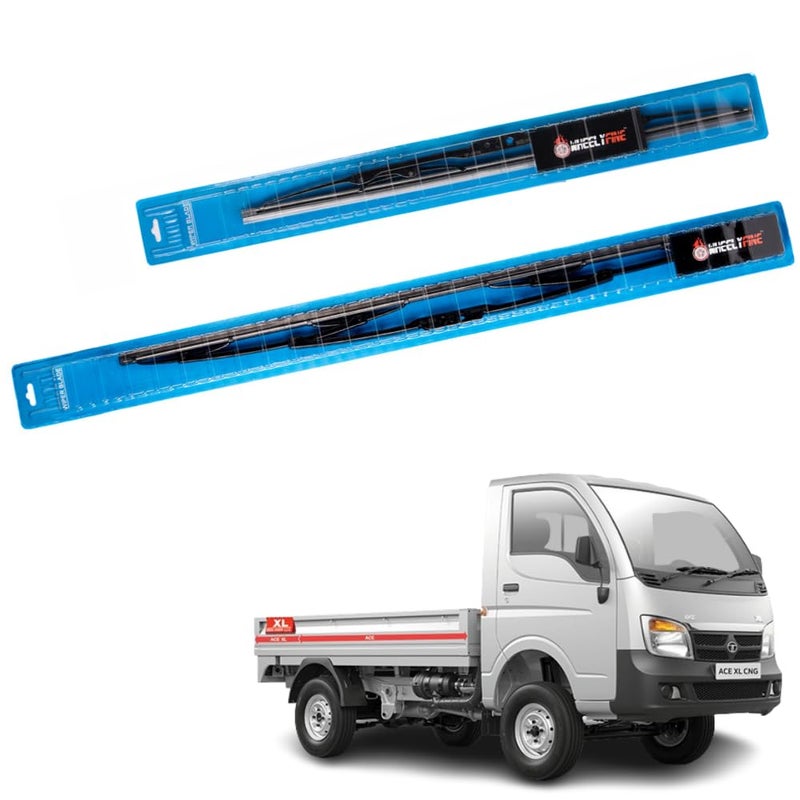 Wheelyfine Car Wiper Blades | Metal Frame | Water Repellent Windshield Wipers | Blade Refills (Tata Ace Xl (2016 Onwards) Dr 20"/Pa 17") - Image 2
