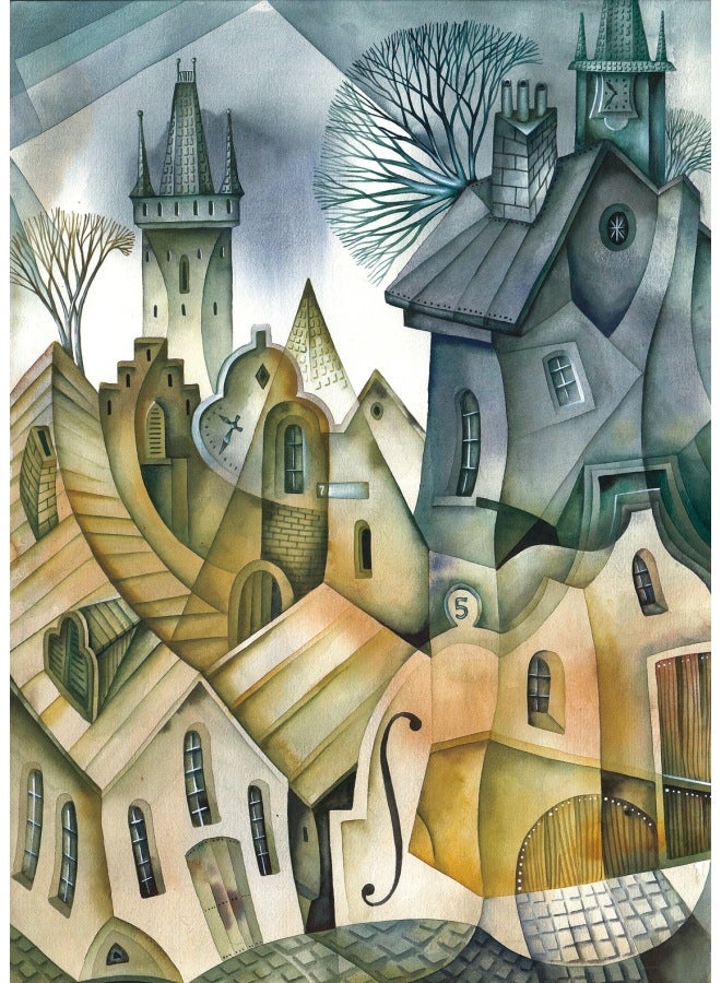 Wood Jigsaw Puzzle 300/500/1000 Pieces Surrealism Abstract Painting Puzzle Decompression Puzzle-Color:1000 Pieces Of Surreal Abstract Painting 015 - Image 1