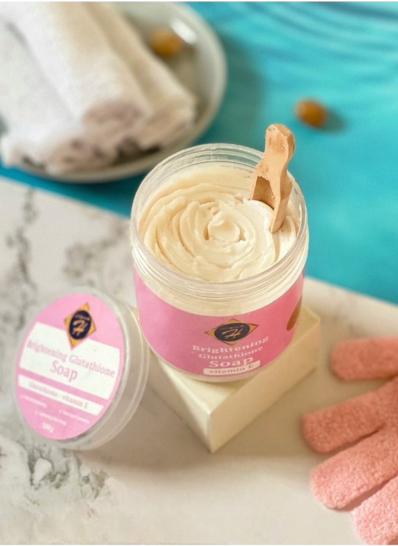 Kunooz H Brightening Glutathione Cream Soap for Skin Whitening, Body & Face Lightening, Color Evenness & Pigmentation Removal with Vitamin E – Natural Creamy Scrub for Body & Skincare – Cream Soap for Whitening, Moisturizing & Softening that Instantly Leaves Skin Smooth, Radiant & Glowing  - Image 1